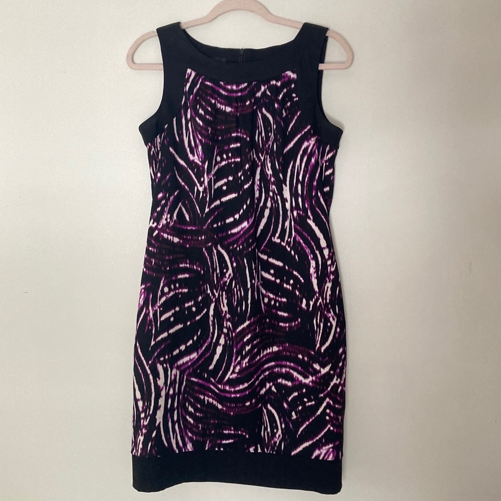 Purple shift dress with pockets